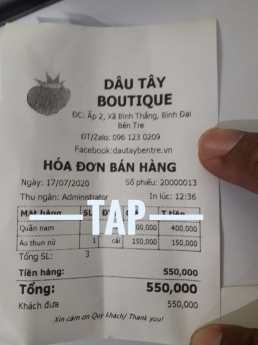Bán máy tính tiền giá rẻ tại Thừa Thiên Huế cho shop Dâu Tây Boutique