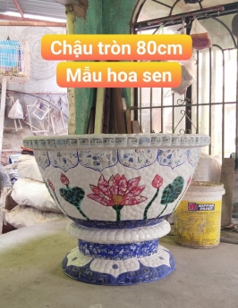 Chậu hoa dán sành sứ