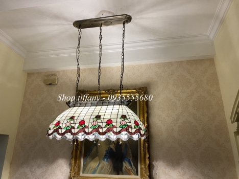 Giao Lưu Đèn Tiffany Thả Bàn Ăn Họa Tiết Hoa Hồng.