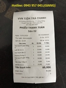 Tây Nguyên lắp máy tính tiền cho hệ thống trà chanh giá rẻ