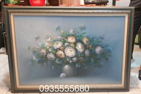 Giao lưu Bức tranh hoa màu xanh.
