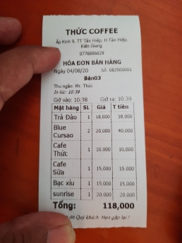 Combo tính tiền giá rẻ tại Đắk Lăk cho quán cà phê