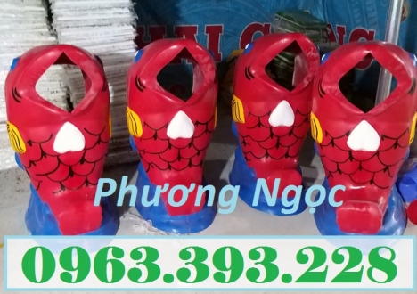 Thùng rác hình cá chép, thùng rác trường học, thùng rác con vật, thùng rác cá chép