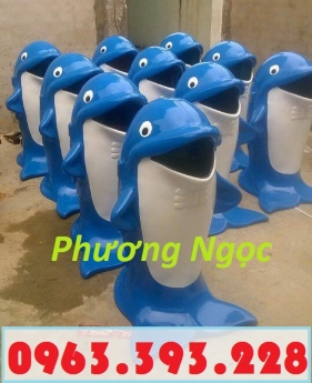 Thùng rác hình con cá heo, thùng rác công cộng, thùng rác cá heo, thùng rác con vật