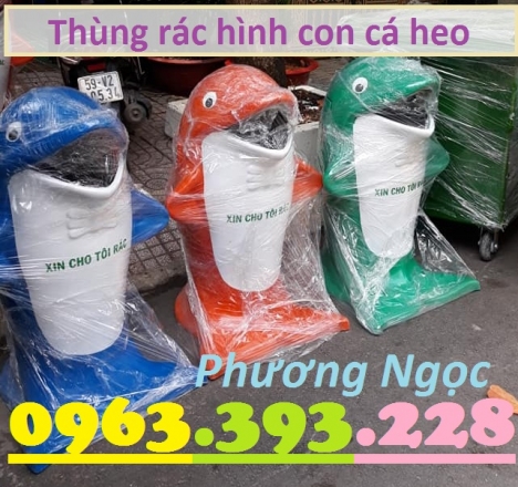 Thùng rác hình con cá heo, thùng rác công cộng, thùng rác cá heo, thùng rác con vật