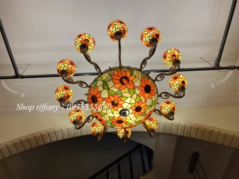 Giao Lưu Bộ Chùm Tiffany Hoạ Tiết Hoa Hướng Dương.