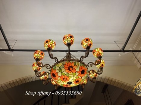 Giao Lưu Bộ Chùm Tiffany Hoạ Tiết Hoa Hướng Dương.