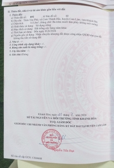 BÁN NHANH LÔ ĐẤT CAM THÀNH BẮC, CAM LÂM. PHÙ HỢP ĐẤT Ở ĐƯỜNG NHỰA 6M GIÁ CHỈ 2TR2/M2