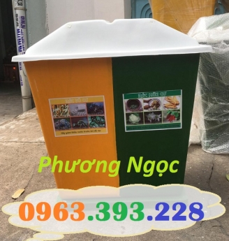 Thùng rác nhựa composite, thùng rác 2 ngăn, thùng phân loại rác
