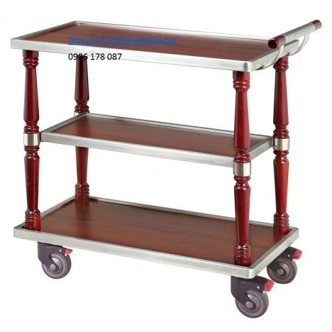 Xe đẩy thức ăn 3 tầng gỗ, Liquor trolley, C-13B