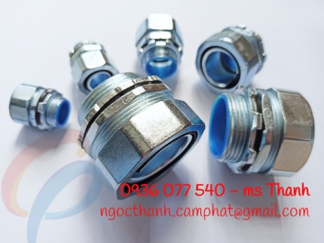 Phụ kiện đầu nối ống ruột gà với hộp điện, máng cáp, hộp box, Đầu nối răng ngoài 3/4 inch - D25