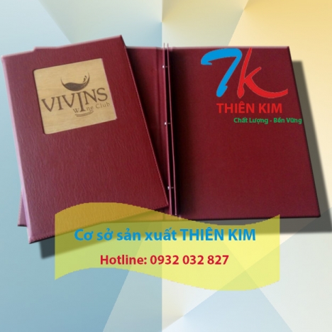 Xưởng sản xuất bìa menu nhà hàng, làm bìa tính tiền da, Nhận cung cấp bìa thối tiền giá rẻ,