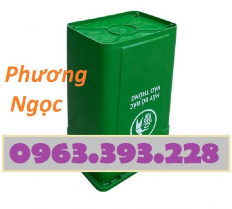 Thùng rác nhựa 90L nắp kín, thùng rác 90 Lít công cộng, thùng rác nắp kín, thùng rác 90L