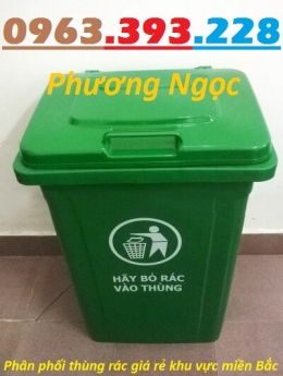 Thùng rác nhựa 90L nắp kín, thùng rác 90 Lít công cộng, thùng rác nắp kín, thùng rác 90L