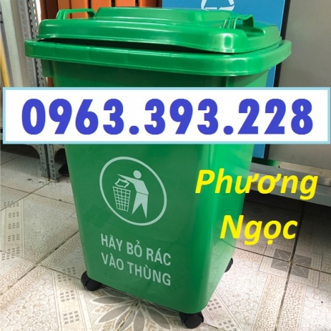 Thùng rác y tế 60 Lít, thùng rác y tế có bánh xe, thùng rác nhựa 60L nắp kín