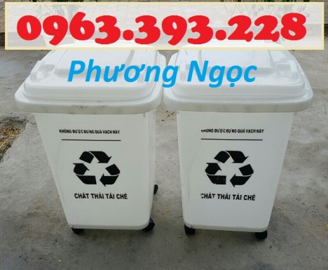Thùng rác y tế 60 Lít, thùng rác y tế có bánh xe, thùng rác nhựa 60L nắp kín