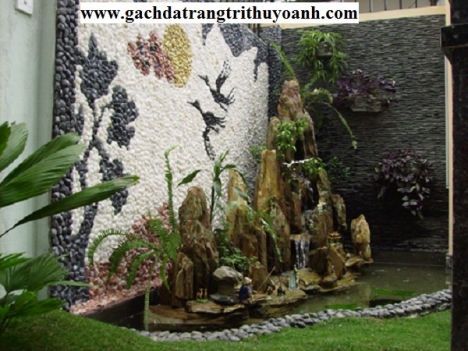 Đá cuội trang trí nội thất, tiểu cảnh sân vườn ngoại thất