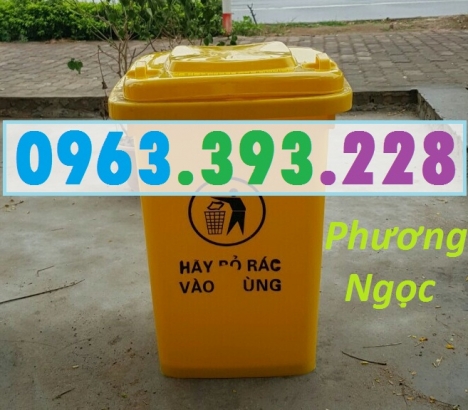 Thùng rác y tế 60 Lít, thùng rác y tế có bánh xe, thùng rác nhựa 60L nắp kín