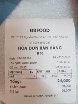 Setup thiết bị tính tiền trọn bộ giá rẻ cho BB FOOD ở Cần Thơ