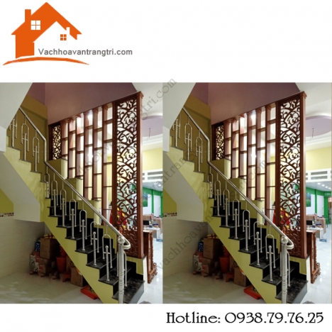 Những mẫu vách ngăn trang trí cầu thang bằng gỗ đẹp