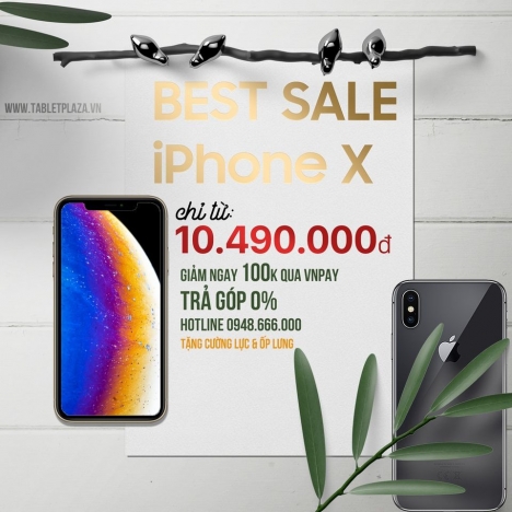 SALE CỰC SOCK IPHONE X 64GB CHỈ CÒN 10490K