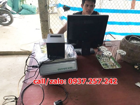 Lắp đặt máy tính tiền in hóa đơn cho cửa hàng hải sản tại Bến Tre
