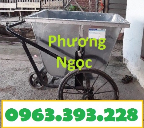 Xe gom rác bằng tôn 3 bánh, xe rác tôn 400 Lít, xe thu gom rác tôn, xe đẩy rác 400L