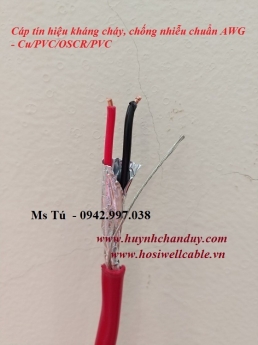 Cáp tín hiệu kháng cháy 18AWG 2 lõi (9018), vỏ LSZH - Hosiwell Cable