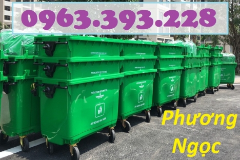 Xe đẩy rác 660 lít 4 bánh, xe gom rác công nghiệp, thùng rác 660L nhựa HDPE