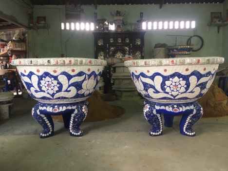 Chậu hoa chân quỳ dán sành sứ , chậu hoa cao cấp, chậu hoa đẹp