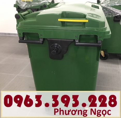Xe đẩy rác 660 lít 4 bánh, xe gom rác công nghiệp, thùng rác 660L nhựa HDPE