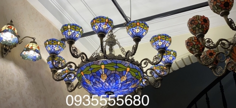 Giao lưu bộ đèn chùm hoạ tiết chuồn cam