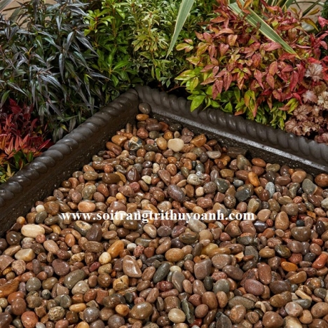 Sỏi đỏ bóng trang trí, sỏi bóng, sỏi sân vườn tiểu cảnh