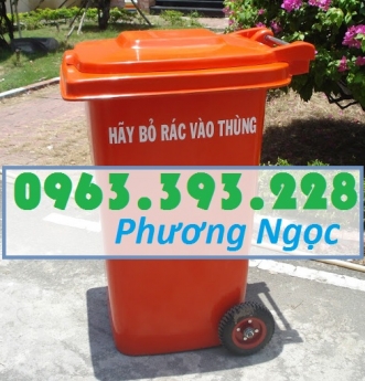 Thùng rác nhựa 240 lít nắp kín, thùng rác 2 bánh xe nhựa HDPE, thùng rác nhựa 240L