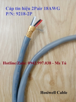 Hosiwell Cable - Cáp tín hiệu 18AWG 2Pair (9218-2P) vặn xoắn đôi chống nhiễu