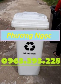 Thùng đựng rác công cộng 120L, thùng rác 2 bánh xe, thùng rác nhựa HDPE 120 Lít