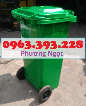 Thùng đựng rác công cộng 120L, thùng rác 2 bánh xe, thùng rác nhựa HDPE 120 Lít