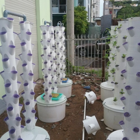 Trụ trồng rau thủy canh đầy đủ phụ kiện