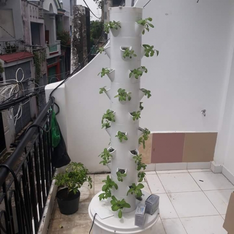 Trụ trồng rau khí canh đầy đủ phụ kiện