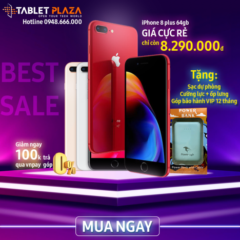 IPHONE 8PLUS GIÁ SALE CỰC SOCK TẠI TABLETPLAZA