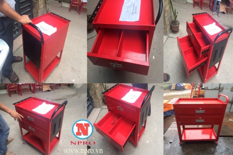 Xe đẩy 3 ngăn 2 ngăn kéo