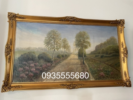Bức tranh phong cảnh đồng quê châu âu mùa xuân sang