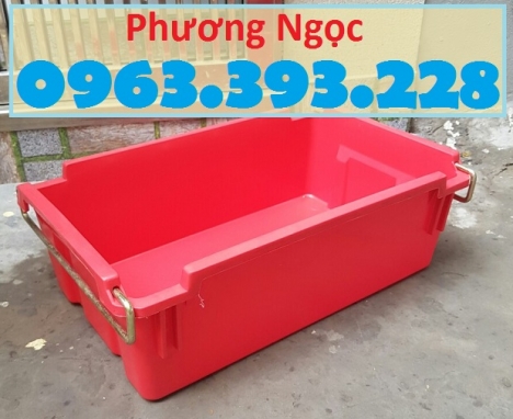 Hộp nhựa A2, thùng nhựa đặc có quai sắt, thùng đặc có quai, sóng nhựa bít A2