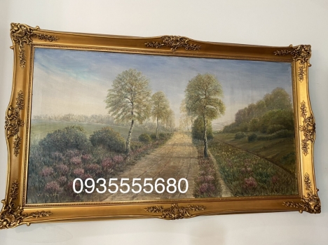 Bức tranh phong cảnh đồng quê châu âu mùa xuân sang