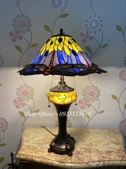 Giao Lưu Đèn Tiffany Hai Thân Chuồn Loe Đỏ.