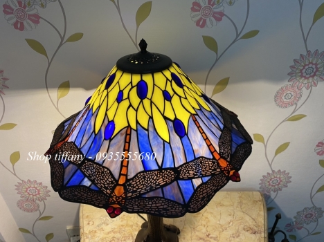 Giao Lưu Đèn Tiffany Hai Thân Chuồn Loe Đỏ.