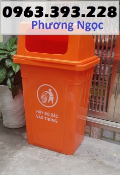 Thùng rác công nghiệp 90 Lít nắp hở, thùng rác nhựa HDPE 90L, thùng rác 90 nắp hở