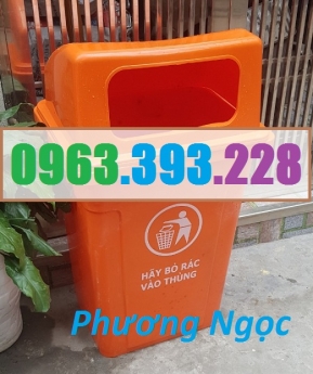 Thùng rác công nghiệp 90 Lít nắp hở, thùng rác nhựa HDPE 90L, thùng rác 90 nắp hở