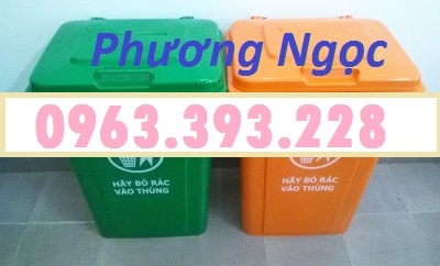 Thùng rác công cộng 90L nắp kín, thùng rác có nắp đậy, thùng rác 90 Lít nhựa HDPE