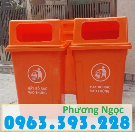 Thùng rác công nghiệp 90 Lít nắp hở, thùng rác nhựa HDPE 90L, thùng rác 90 nắp hở